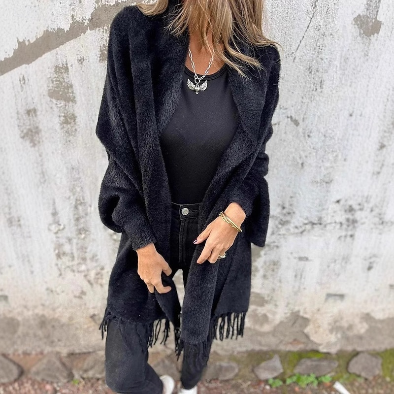 Wedding Guest 's Wraps Elegant Keep Warm Long Sleeve Imitation Cashmere Wedding Wraps With Pure Color For Wedding Spring3