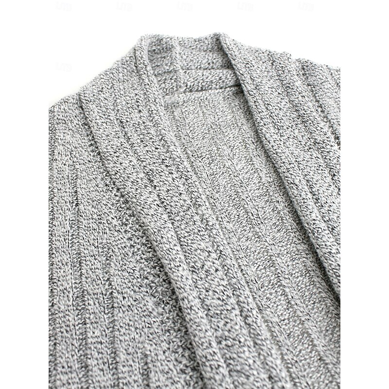 Women's Sweater Cardigan Elegant Fashion Streetwear Pure Color Open Front Knitted Long Sleeve Long Tops Knit Outdoor Daily Weekend White Green Spring Fall3