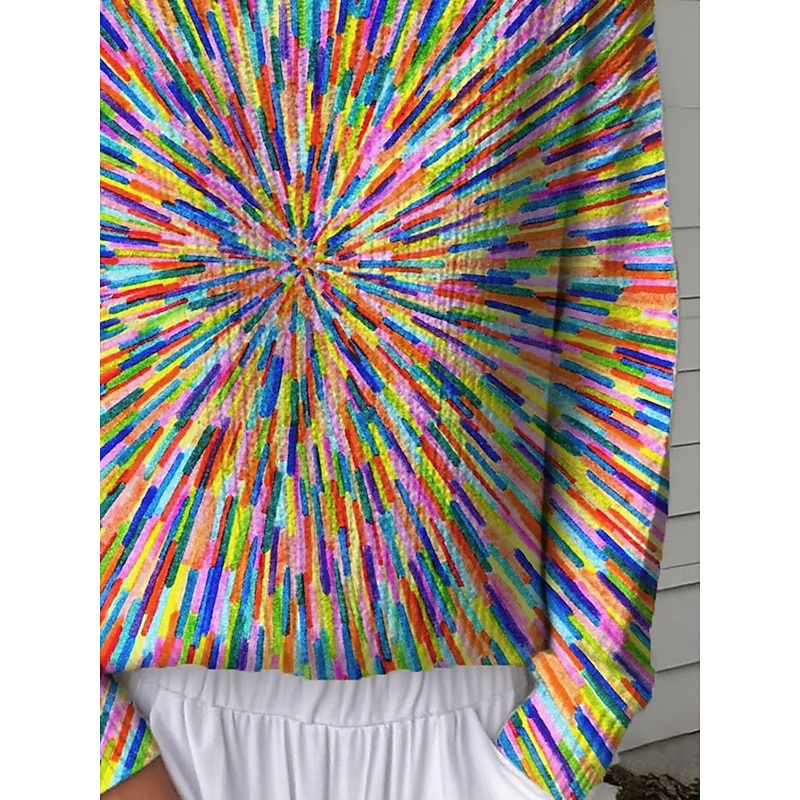 Women's Sweater Pullover Daily Casual Graphic Color Gradient Ribbed Crew Neck Knitted Print Long Sleeve Regular Tops Knit Outdoor Weekend Rainbow Fall Winter3