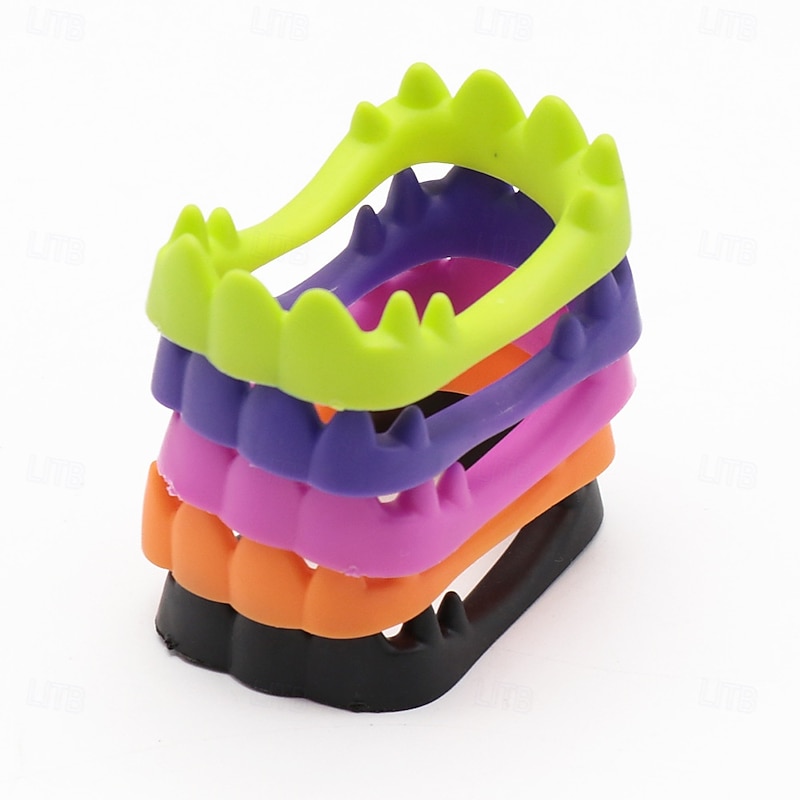 6 Pack Halloween Teeth Neon Fangs Teeth Costume Funny Halloween Dress-Up Pretend Play Decoration