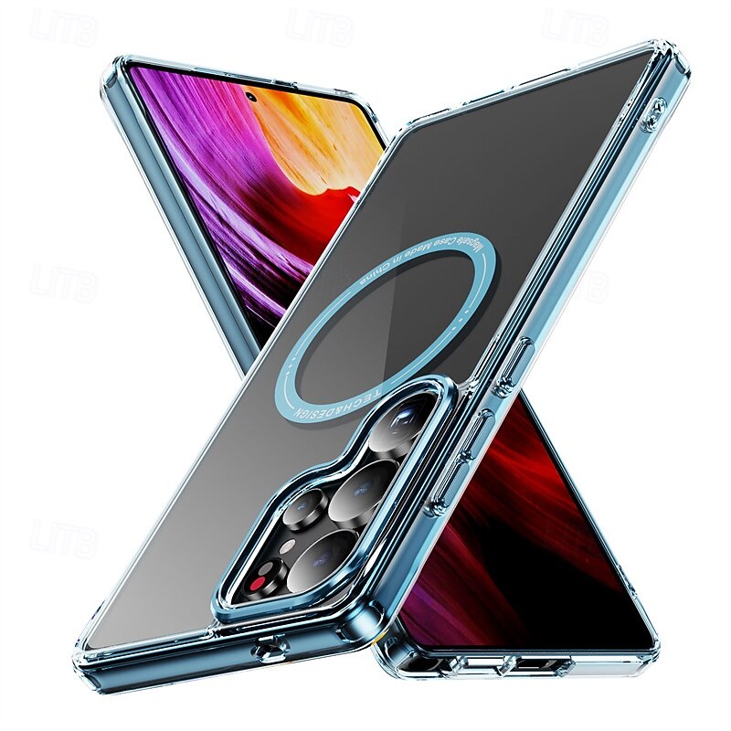 Phone Case For Samsung Galaxy S25 Ultra Plus S24 Ultra Plus S23 Ultra Plus A56 A16 Back Cover Magnetic Adsorption Translucent Magnetic Shockproof TPU PC