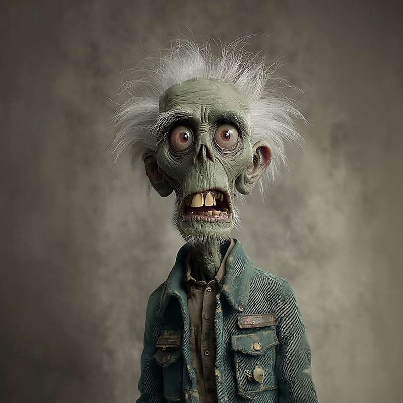 Halloween Men's Optical Illusion Zombies 3D T Shirt Short Sleeve T shirt 3D Print Crew Neck Shirt Exaggerated Designer Horror Party Street Holiday Purple Green Gray Summer Spring All Seasons Clothing4