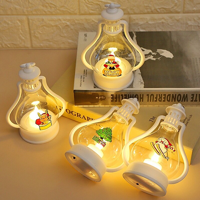 1 Pc 15 * 10.8CM Christmas LED Electronic Candle Light Handheld Lantern Wind Light Party Desktop Decoration Pendant Light AA Battery Box