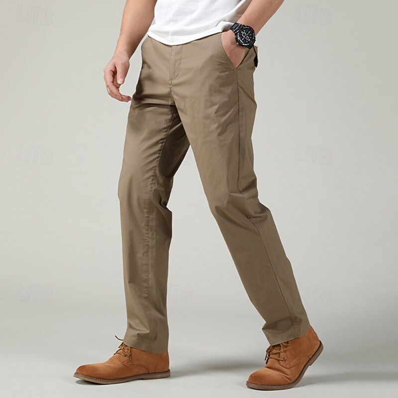 Men's Cargo Pants Trousers Buttons Multi Pocket Plain Wearable Outdoor Daily Camping & Hiking Fashion Classic Royal Blue Khaki4
