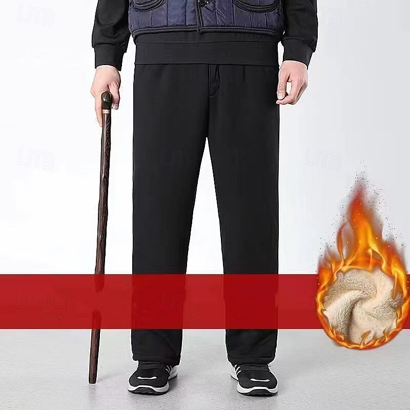 Women's Winter Sweatpants Shrepa Fleece Pants Thick with Pockets High Waist Bottoms Athleisure Gym Workout Windproof Warm Gym Outdoor Running Regular Fit Sportswear Activewear Solid Colored Black2