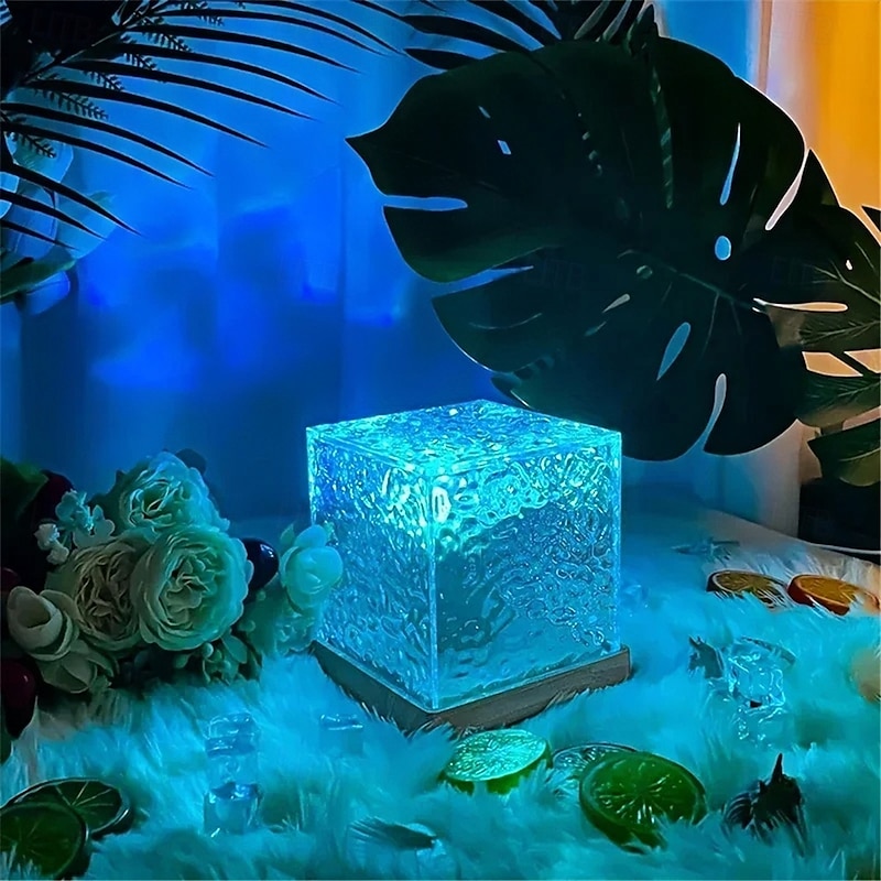Ocean Wave Projector Light 16 Colors Midnight Aura Aurora Glow Lamp Home Office Bar Restaurant Underwater Projector Night Light USB  1PC3