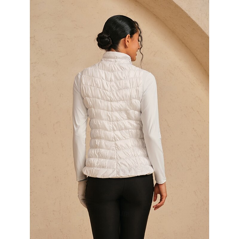 Women's Golf Vest White Sleeveless Vest / Gilet Ladies Golf Attire Clothes Outfits Wear Apparel2