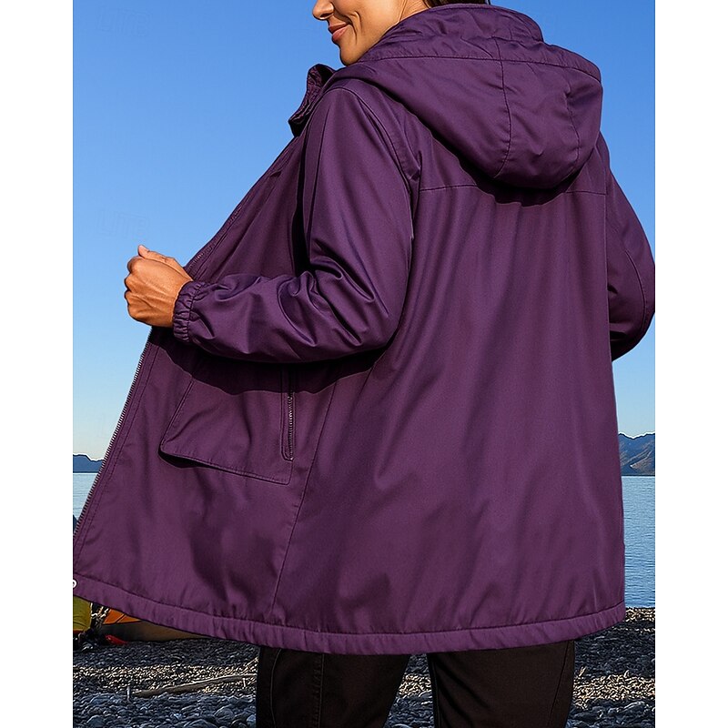 Women's Outdoor Jacket Hiking Jacket waterproof jacket Outdoor Waterproof Windproof Quick Dry Lightweight Hiking Outfits Hiking Clothes Winter Autumn / Fall Jacket Ski / Snowboard Climbing Camping2