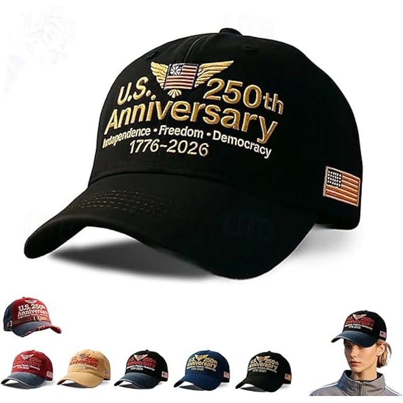 United States 250th Anniversary Hat Tribute Patriotic Baseball Cap Adjustable Retro Washed Freedom Hat Veterans Support Cap Adjustable Patriotic Baseball Hat for Men and Women