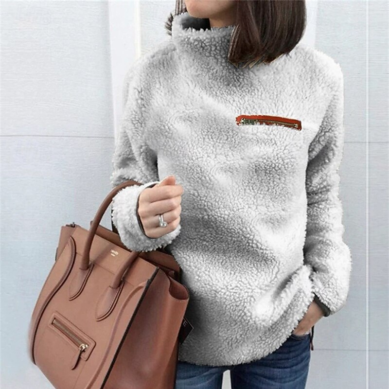 Women's Pullover Sweatshirt Active Fashion Streetwear Long Sleeve High Neck Regular Tops Street Dailywear Casual Print Black White Pink Red Dark Green Fall Winter2