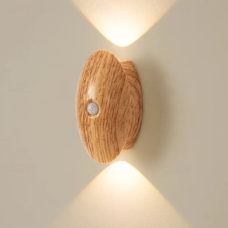 Motion Sensor Night Light USB Rechargeable Stair Wall Lamp 3 Colors Dimmable Wireless Punch Free Night Light for Stair Room Dormitory Living Room Corridor Lighting Christmas Gift4