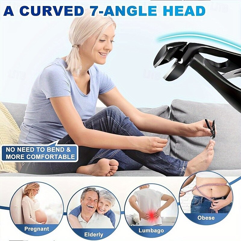 5pcs/set Stainless Steel Nail Clippers Set, Large Opening Toenail Clippers with Non-Slip Rubber Handle, Sharp Blades Anti-Splash Fingernail Cutter for Thick Nails3