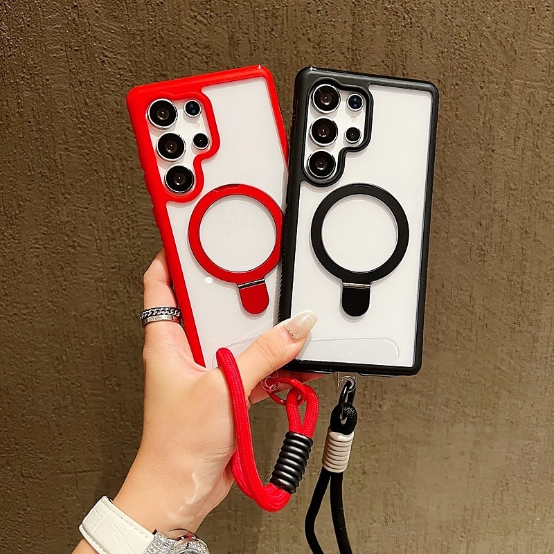 Phone Case For Samsung Galaxy S25 Ultra Plus S25 Edge S24 Plus Back Cover with Stand Holder with Lanyard Shockproof Retro TPU Acrylic4