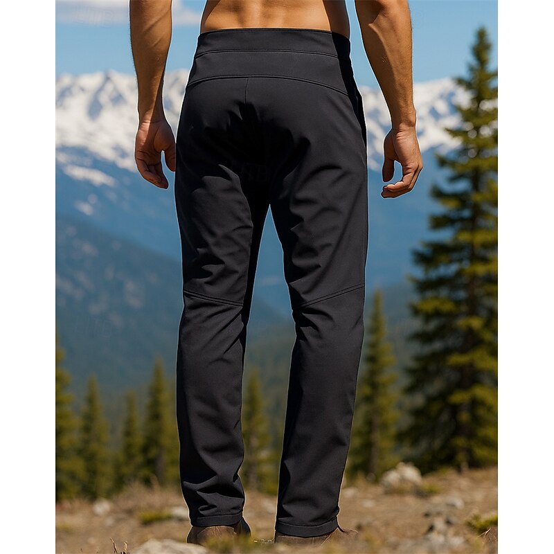 Men's Hiking Pants Trousers Hiking Trousers Fleece Pants Waterproof pants Winter Outdoor Regular Fit Waterproof Windproof Warm Pants / Trousers Pocket Black Grey Camping / Hiking Hunting Climbing S M2