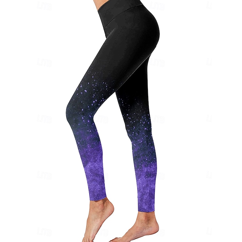 Women's Leggings Vacation Vintage Fashion Full Length High Waist Graphic Gradient Abstract Printing Thermal Warm Soft Breathable Stretchy Formal Outdoor Vacation Violet Blue Orange Spring Fall Winter2