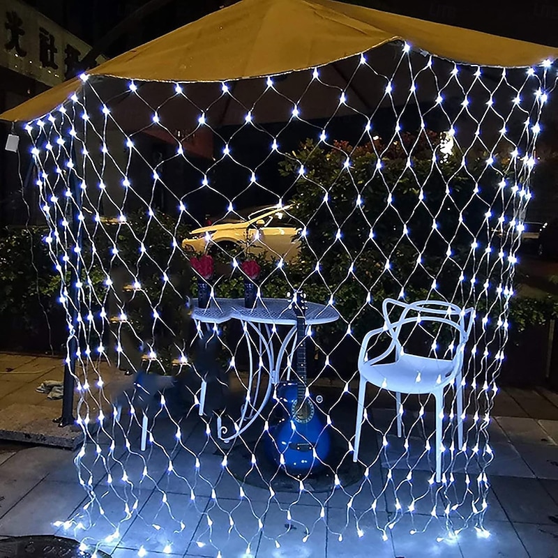 LED Net String Light IP65 6Mx4M 3Mx2M Led Flexible Christmas Net Fairy String Light 880Led 200Led Mesh String Light for Garden Yard Colorful Decoration EU US UK Plug AC110V 220V 230V3