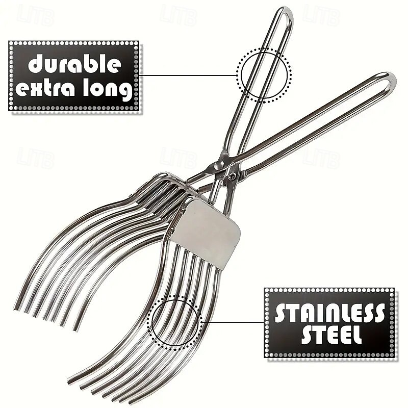 Heavy-Duty Stainless Steel Kitchen Tongs with Ergonomic Non-Slip Handle & Serrated Grip Multipurpose Grill, Cooking, Serving Tongs for Meat, Bread, Vegetables, BBQ4