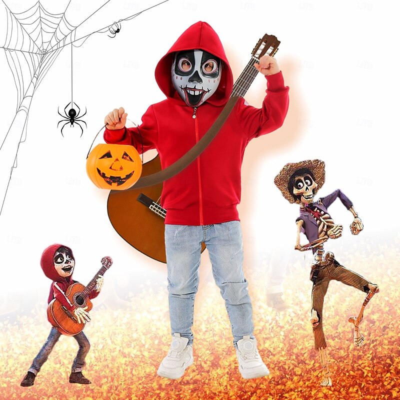 Coco Miguel Coat Cosplay Costume Mask Cosplay Movie Cosplay for Boys' Kid's Halloween Carnival Performance Party Halloween