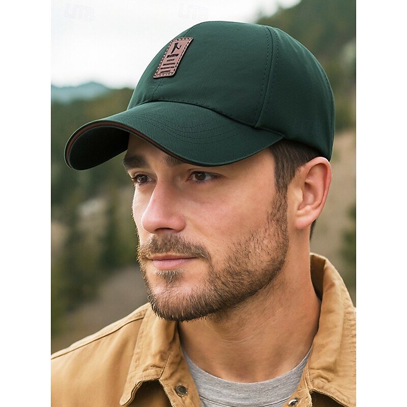 Men's Cotton Baseball Cap in Multiple Colors, Adjustable Casual Hat with Patch Design, Christmas Gift for Outdoor, Sports and Holiday Wear4