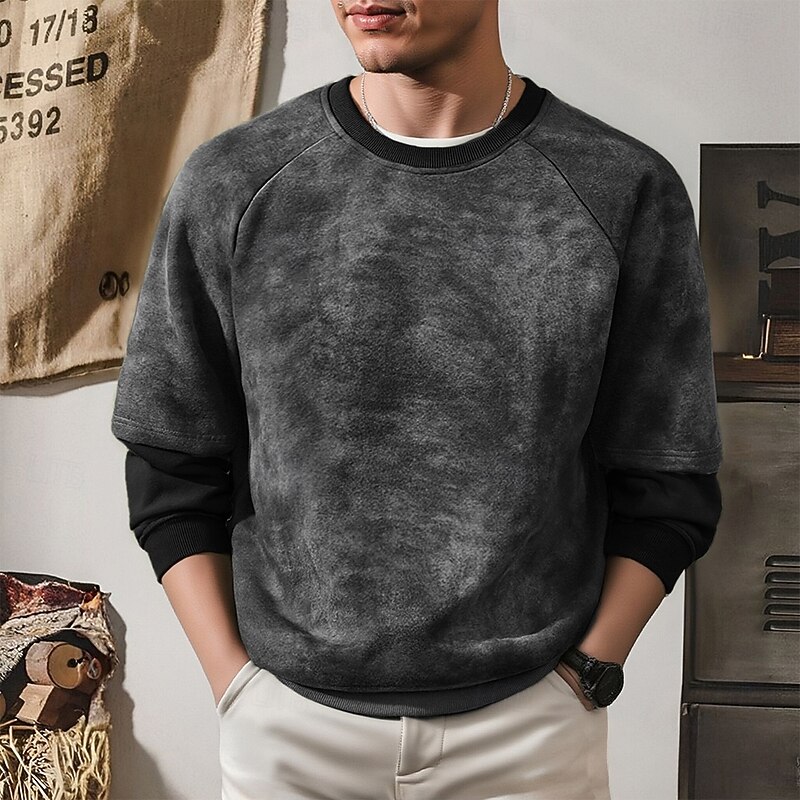 Men's Sweatshirt Black Blue Green Crew Neck Color Block Patchwork Sports & Outdoor Daily Holiday Polyester Streetwear Basic Casual Spring Fall Clothing Apparel Hoodies Sweatshirts3