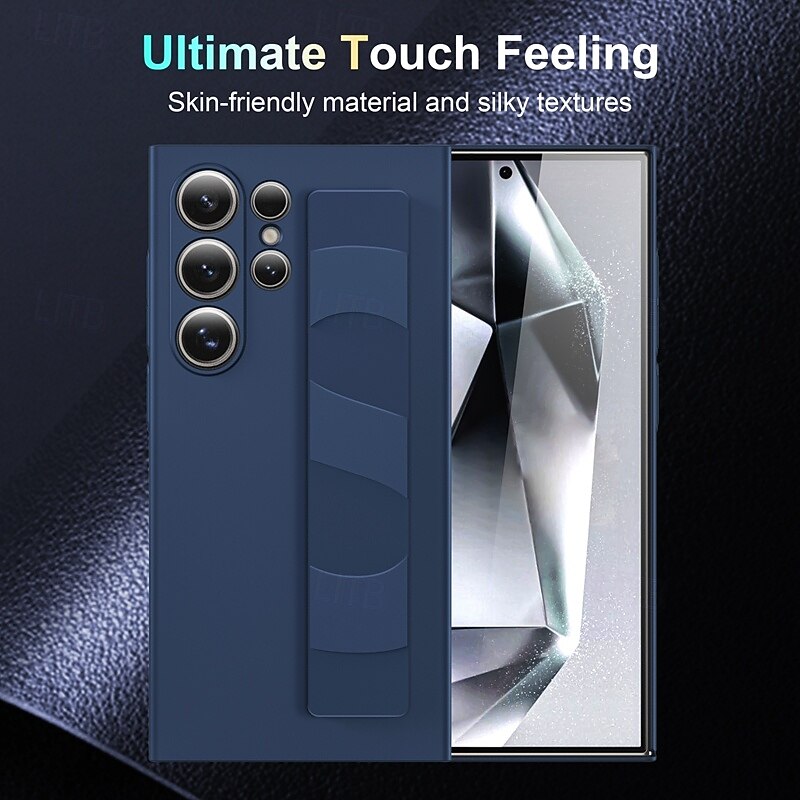 Phone Case For Samsung Galaxy S25 S24 S23 Ultra Plus A54 Back Cover with Wrist Strap Shockproof Retro Silicone3