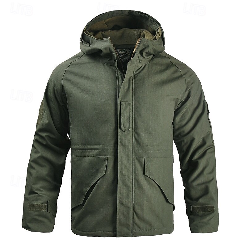 Men's Combat Jacket Softshell Jacket Hiking Jacket Fleece Jacket Thermal Jacket Cotton Winter Outdoor Camo Thermal Warm Top Green Khaki Grey4