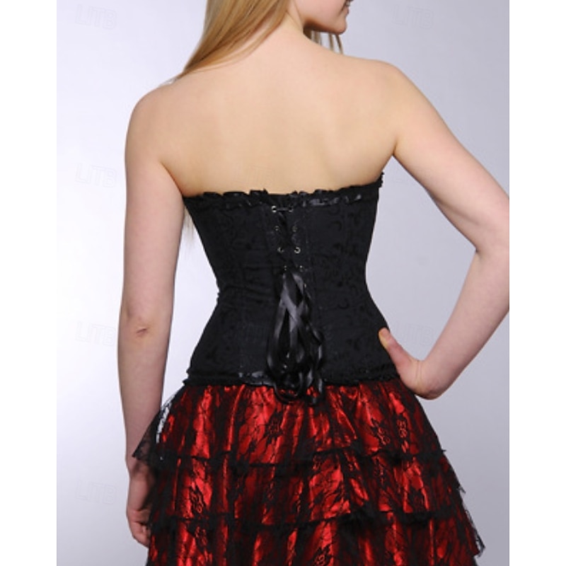 Women's Corset Shapewear Waist Cincher Shapewear Sexy Corset Sexy Sweet Pure Color Buttons Backless Vacation Street Date Sleeveless Cold Shoulder Black White Red Spring Fall Tailored Fit2