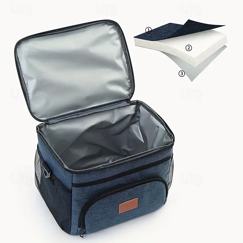 Large Capacity Insulated Lunch Bag – Tote & Cooler Bag for Picnic, Office, School, Campus, Travel, Reusable Thermal Lunch Box with Thickened Foil, Lightweight, Crossbody Design2