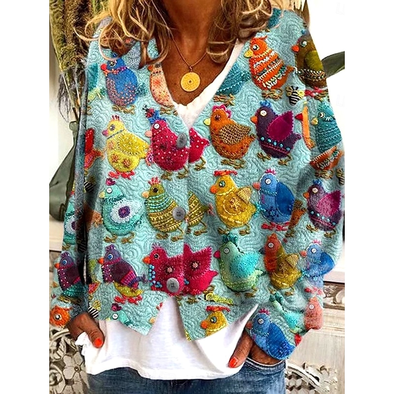 Women's Sweater Cardigan Elegant Vintage Fashion Floral Tree Santa Claus Crew Neck V Neck Pocket Knitted Print Long Sleeve Regular Tops Knit Outdoor Daily Weekend Wine Red Red Fall Winter3