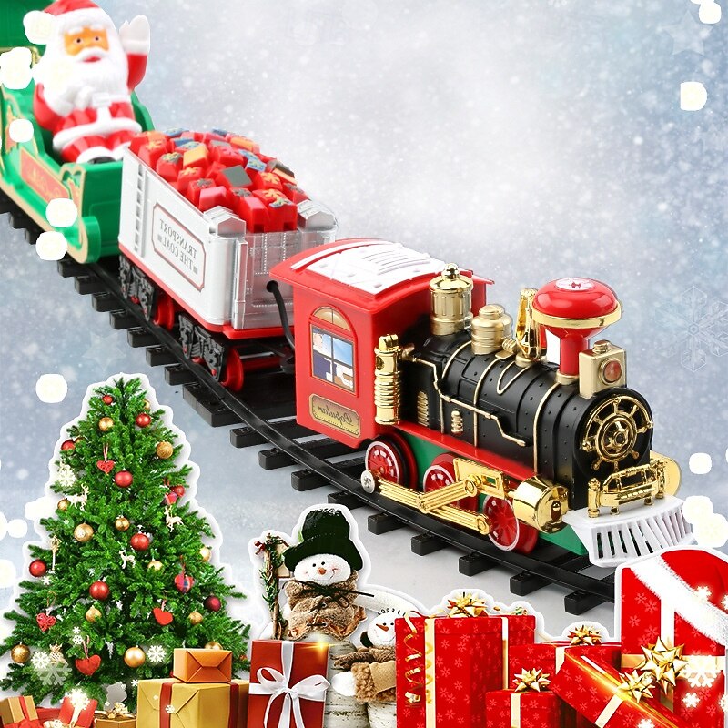 Hanging Christmas Train Set, Christmas Train Toy with Light Sound for Kids, Train Toy Set Around & Under The Christmas Tree, Best Indoor Christmas Decoration for Family Yard Garden3