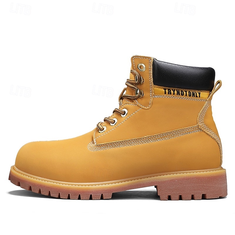 Men's  Work Boots – Durable Anti-Slip Outdoor Safety Shoes with Padded Collar for Construction, Farming and Heavy-Duty Labor3