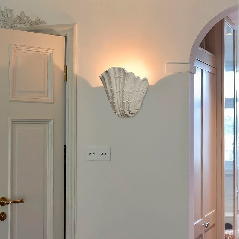 Shell Gypsum Wall Lamp LED E27 Wabi-sabi Baroque Art Decorative Wall Mounted Bedroom2