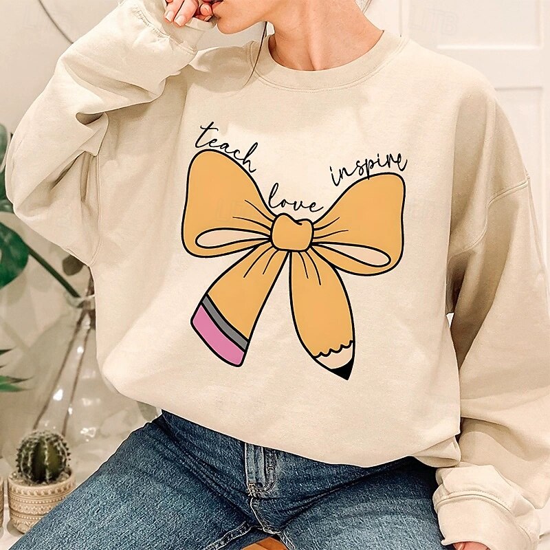 Women's Pullover Sweatshirt Graphic Rainbow Active Fashion Streetwear Long Sleeve Crew Neck Round Neck Regular Tops Street Dailywear Casual Print Light Pink Yellow Pink Red Blue Fall Winter3