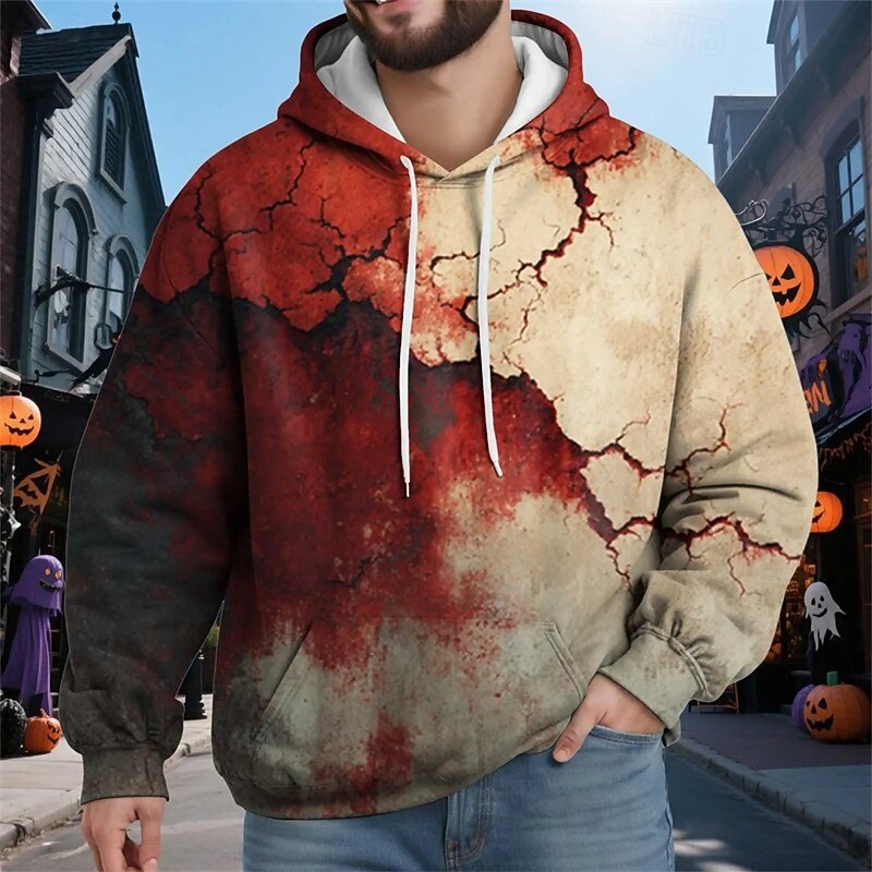 Men's Hoodie Wine Red Khaki Light Grey Gray Hooded Graphic Color Block Drawstring Pocket Sports & Outdoor Daily Holiday Polyester Christmas Streetwear Basic Fall Winter Clothing Apparel Hoodies