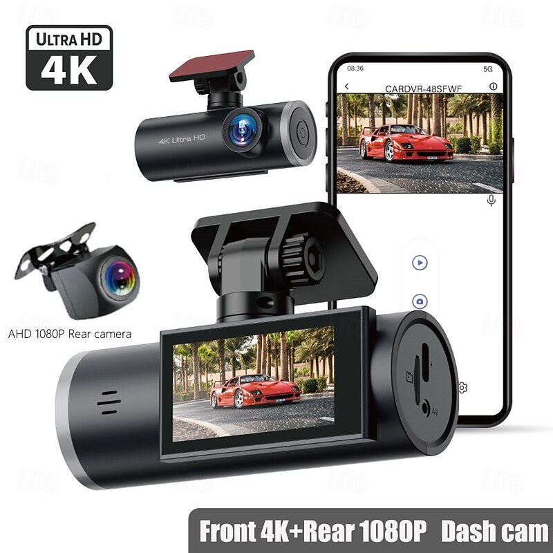 2160P Full HD / Boot automatic recording Car DVR  Wide Angle CMOS 2 inch IPS Dash Cam with G-Sensor / Loop recording / Fast recording  Car Recorder