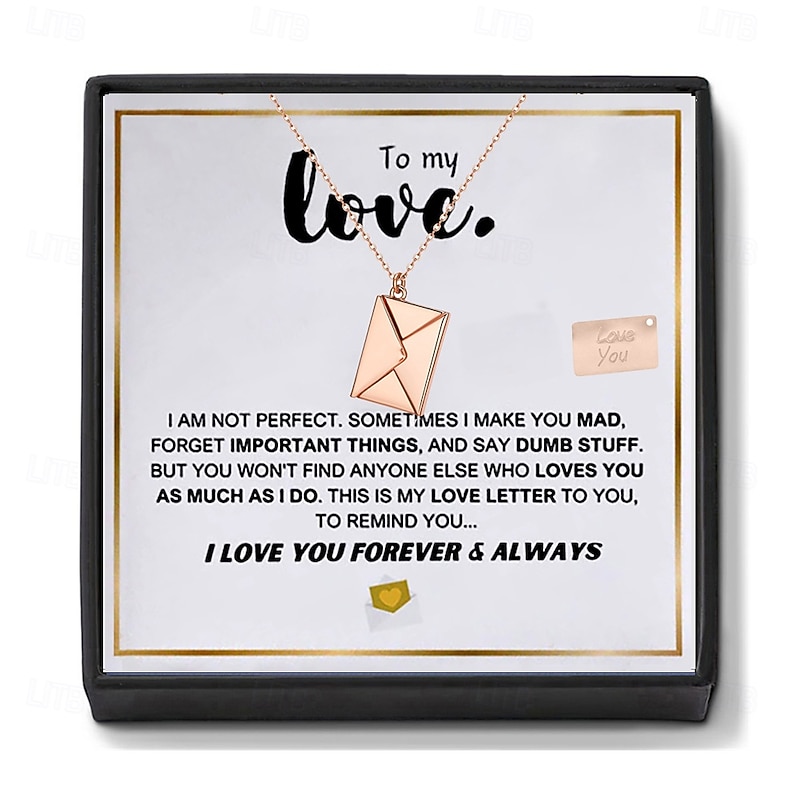 To My Love Necklace, Christmas Gift for Couple Romantic Jewelry with Message Card Box, Anniversary Present, Valentine Day Gift for Girlfriend, Boyfriend, Husband, Wife3