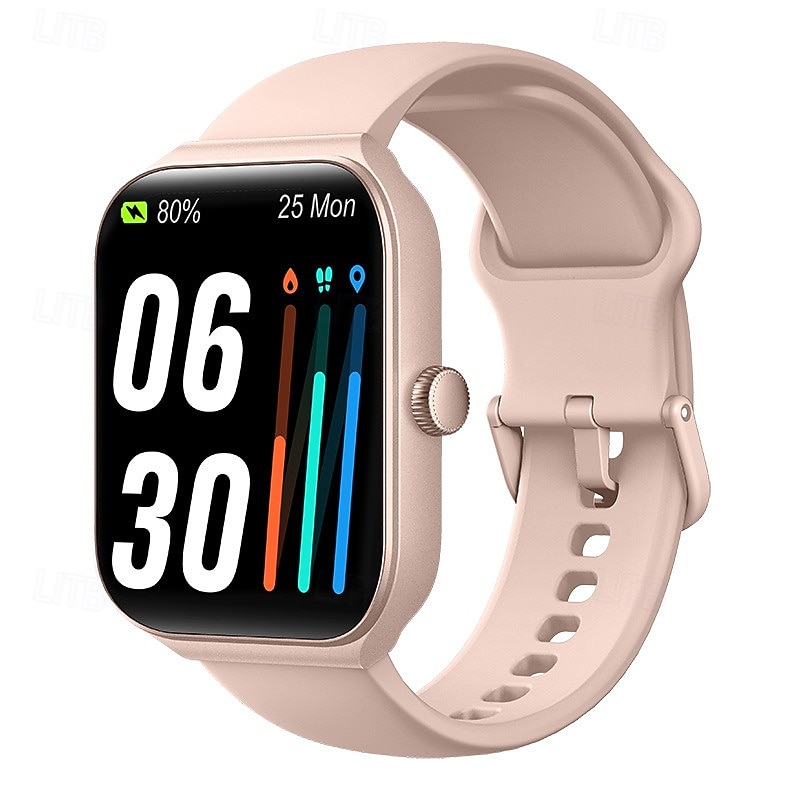 IDW16 Smart Watch 1.95 inch Smartwatch Fitness Running Watch Bluetooth Pedometer Call Reminder Fitness Tracker Compatible with Android iOS Men Long Standby Hands-Free Calls Waterproof IP 67 42.5mm3