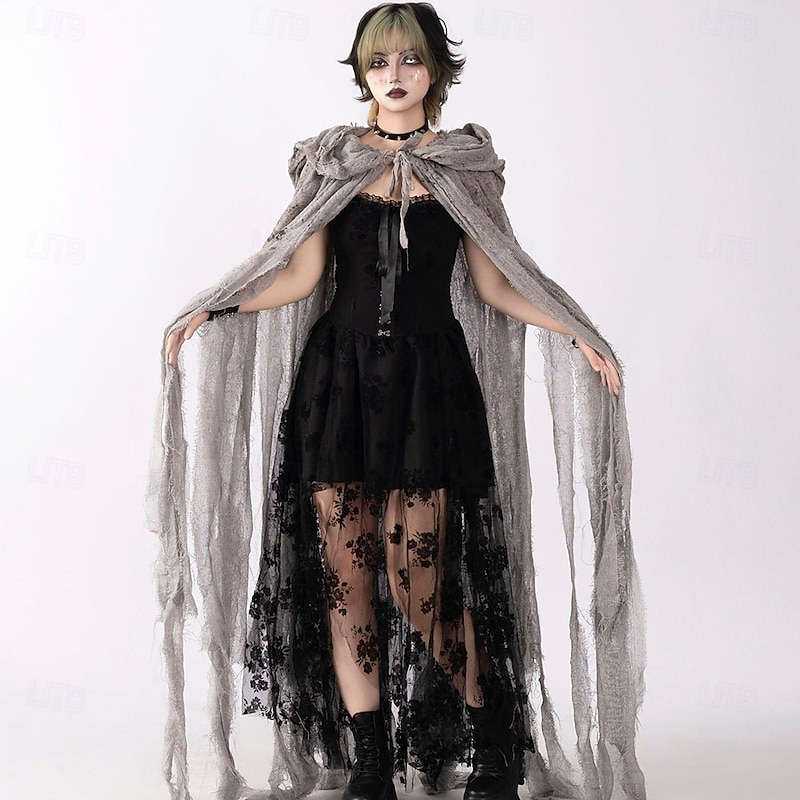 Ghost Grim Reaper Halloween Cape Cloak Horror Scary Costume Adults' Unisex Halloween Carnival Performance Party Easy Halloween Costumes Dress Up3