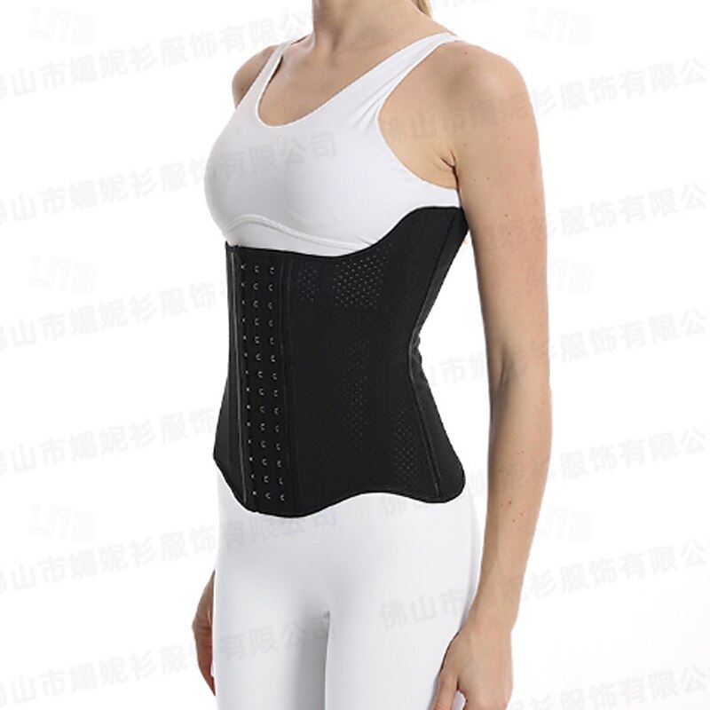 Women's Corset Shapewear Waist Cincher Shapewear Sexy Corset Casual Pure Color Buttons Vacation Street Date Sleeveless Black Beige Spring Fall Tailored Fit3