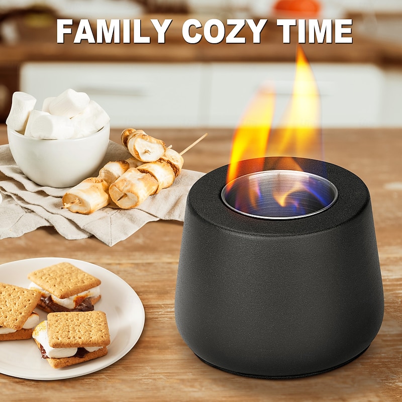 Tabletop Fire Pit Fireplace Indoor Mini Personal Table top Firepit Fire Place Rubbing Alcohol Flame Bowl for Smores Maker Outdoor Patio Portable Smokeless Firebowl