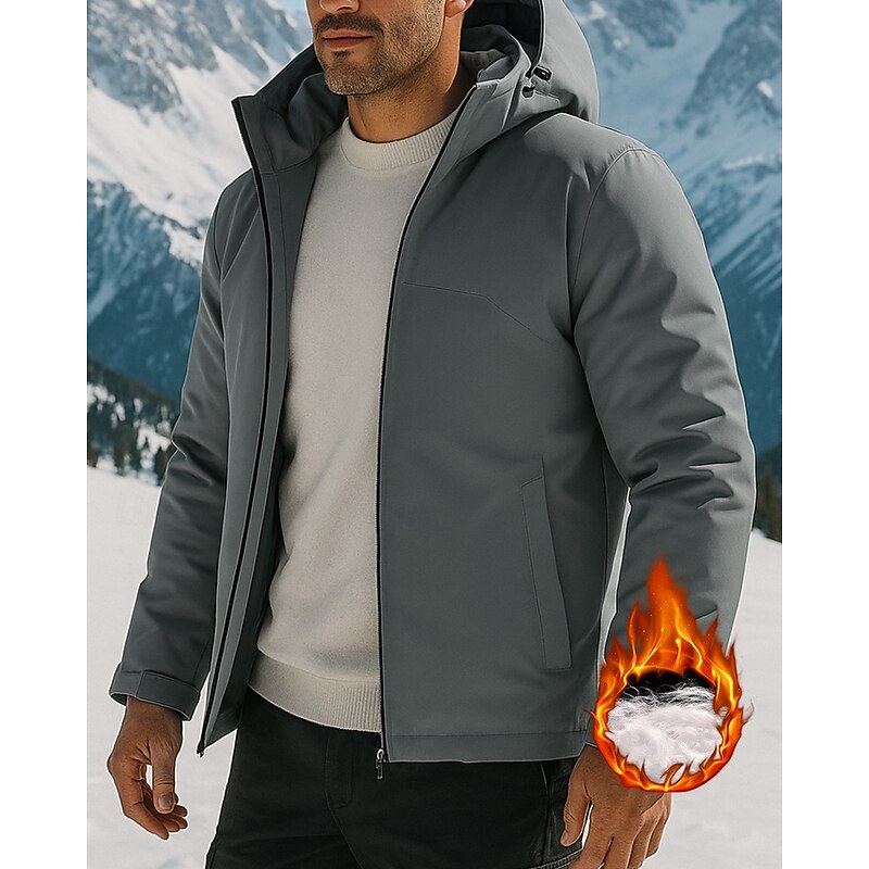 Men's Outdoor Jacket Hiking Jacket Puffer Jacket Outdoor Waterproof Windproof Warm Hiking Outfits Hiking Clothes Spring Autumn / Fall Jacket Cotton Climbing Camping / Hiking / Caving Winter Sports3