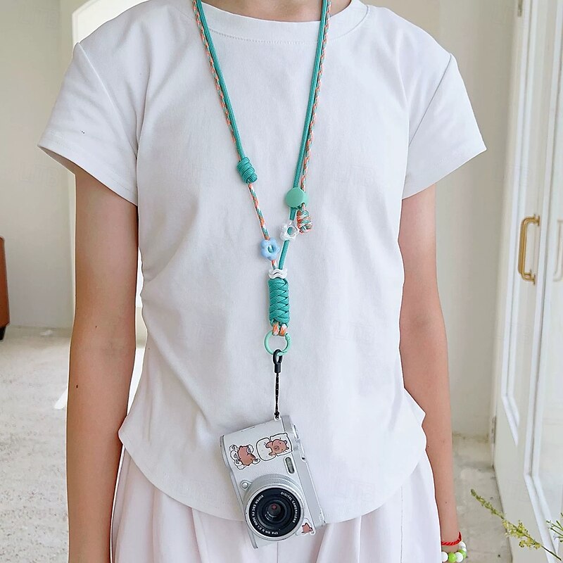 Phone Case For Lanyards Universal with Lanyard Geometric Pattern Flower Floral Polyester