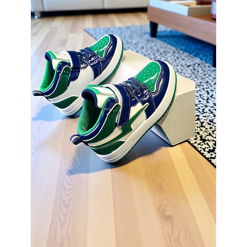 Korean Idol Inspired Pop Star Costume Shoes Girls' High Top Sneakers Colorblock Design with Velcro Strap and Lace-Up Style for Casual Wear and Sports Activities4