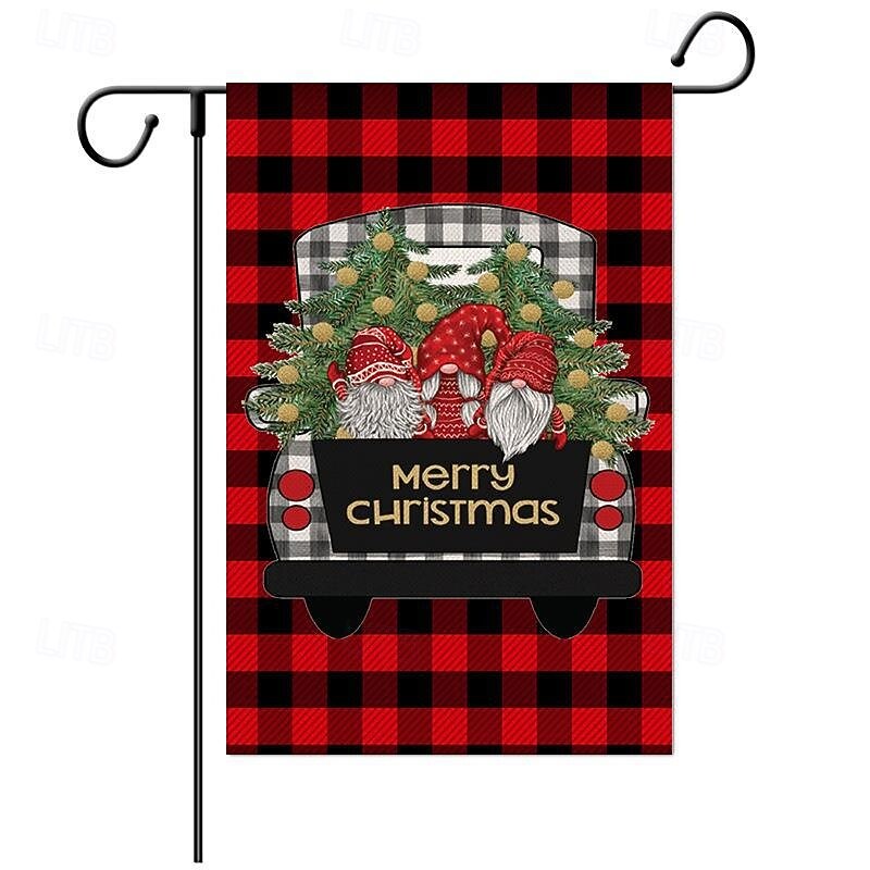 Christmas Garden Flag, Linen Double-Sided Digital Print Yard Banner, Outdoor Holiday Decoration for Lawn, Porch, and Garden2