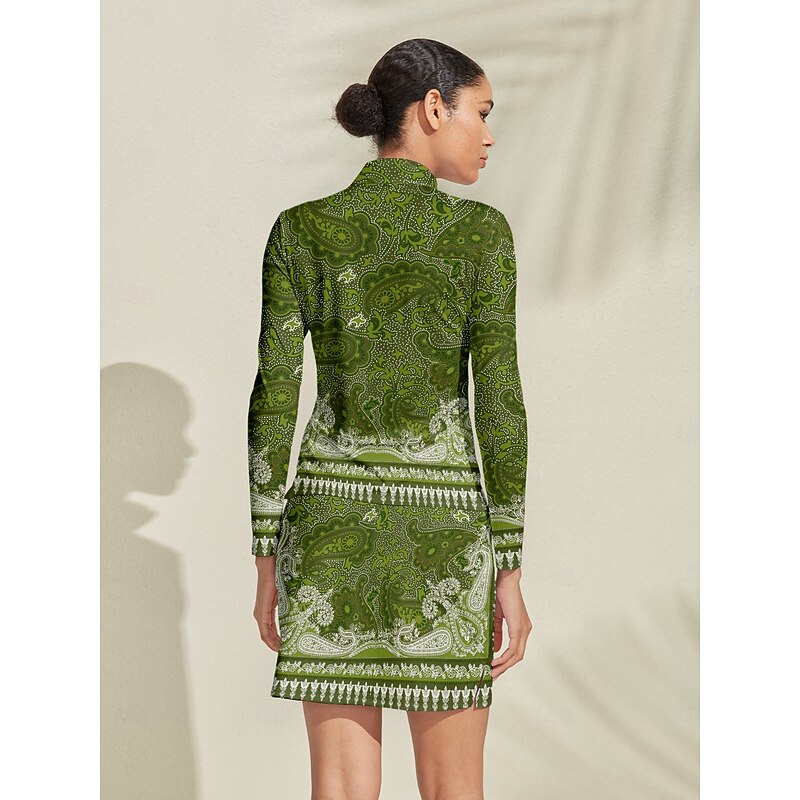 Women's Golf Polo Shirt Green Long Sleeve Top Ladies Golf Attire Clothes Outfits Wear Apparel2