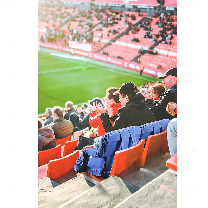 Stadium Seating for Bleachers with Back Support and Thick Padded Cushion, 24 Inch Extra Wide Portable Reclining Folding Chair with Optional Arms, 4 Pockets and Shoulder Straps4