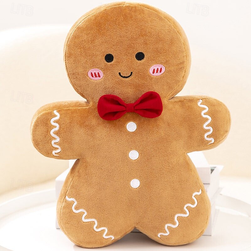 Gingerbread Man Christmas Tree Ornament Pillow Cushion - Holiday Decoration Gift for Men, Women & Kids, Perfect Christmas Eve Present3