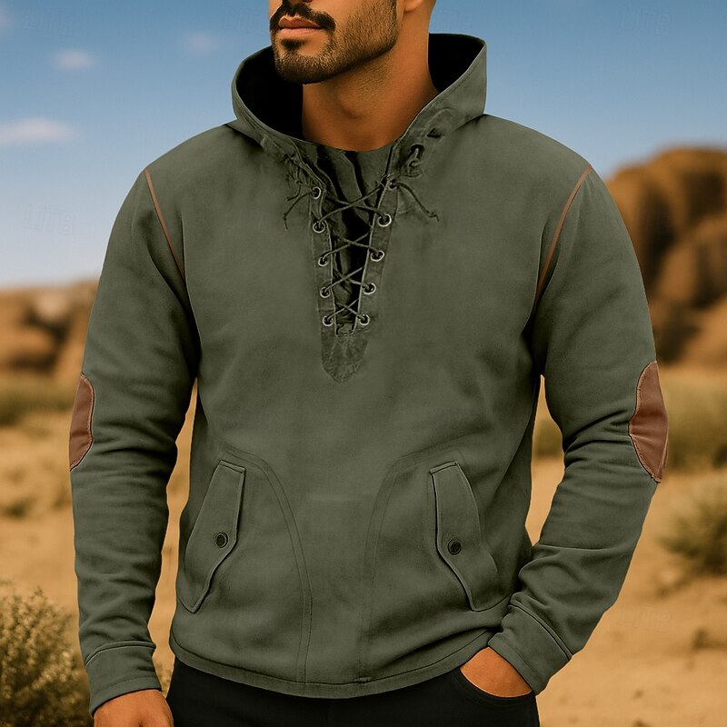 Men's Sweatshirt Pullover Hoodie Sweatshirt Pullover Tactical Hoodie Black Army Green Navy Blue Khaki Standing Collar Plain Drawstring Sports & Outdoor Casual Daily Streetwear Cool Sportswear Spring4