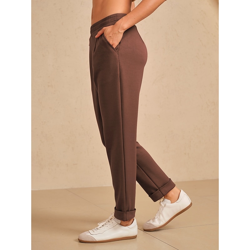 Women's Golf Pants Pink Army Green Brown Pants / Trousers Fall Winter Ladies Golf Attire Clothes Outfits Wear Apparel