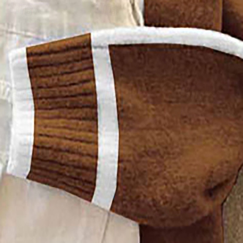 Women's Sweater Pullover Streetwear Casual Floral Turtleneck Patchwork Knitted Long Sleeve Regular Tops Knit Daily Holiday Going out Brown Fall Winter3